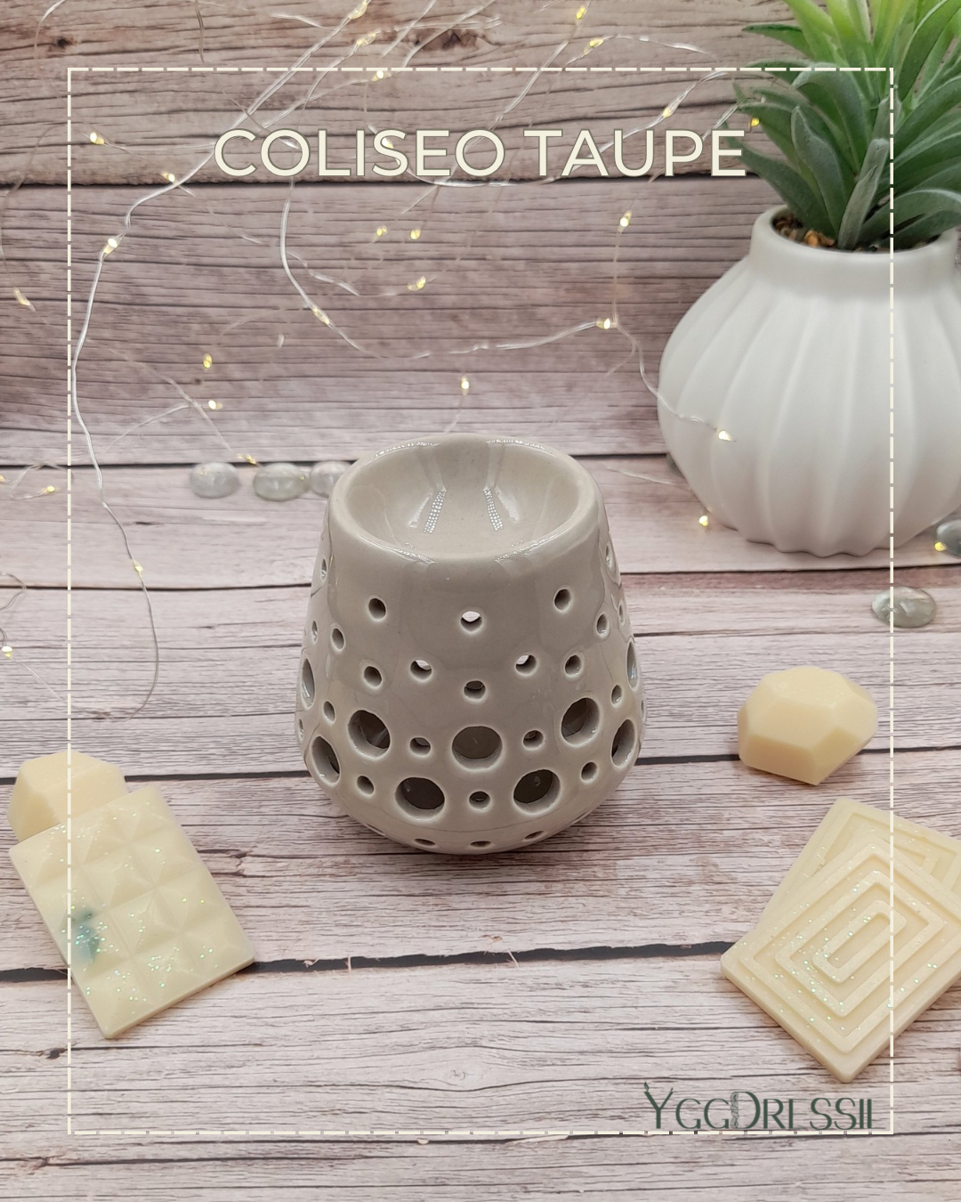 COLISEO TAUPE: Brûleur à parfum en céramique