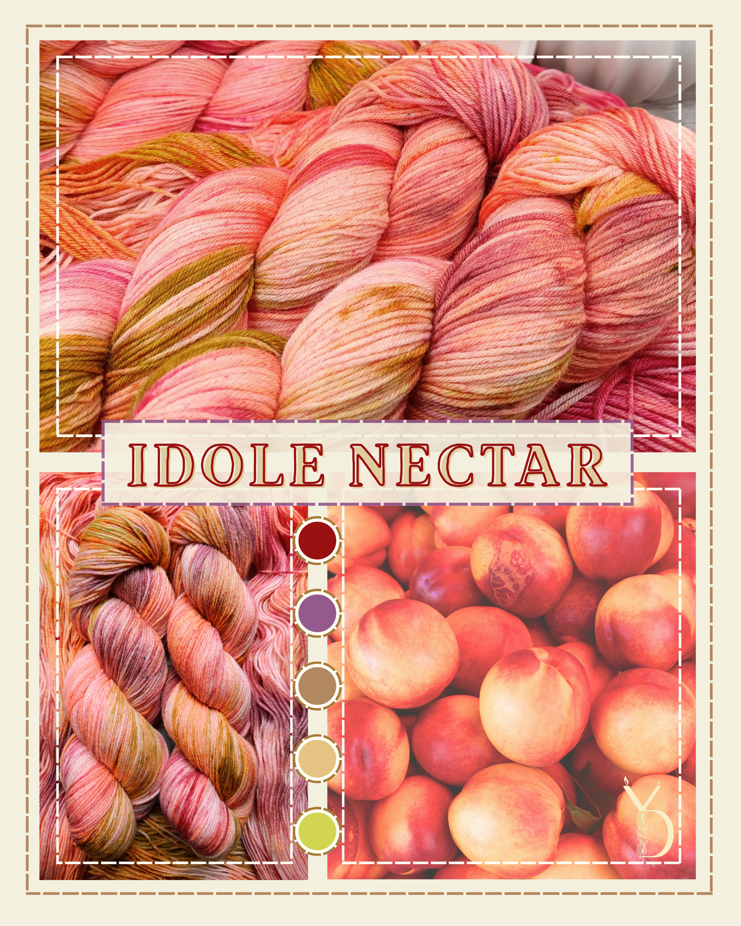 Idole Nectar - Écheveaux de laine teints à la main.