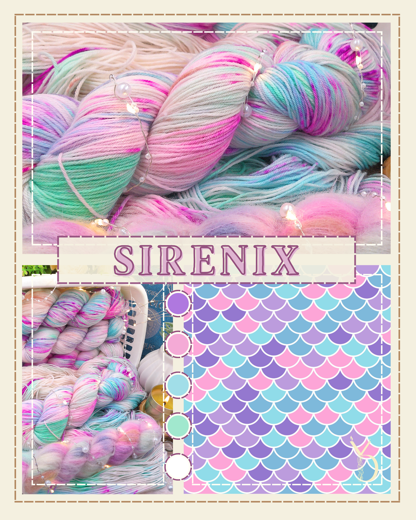 Sirénix- 100g - Fingering - Écheveaux de laine teints à la main.