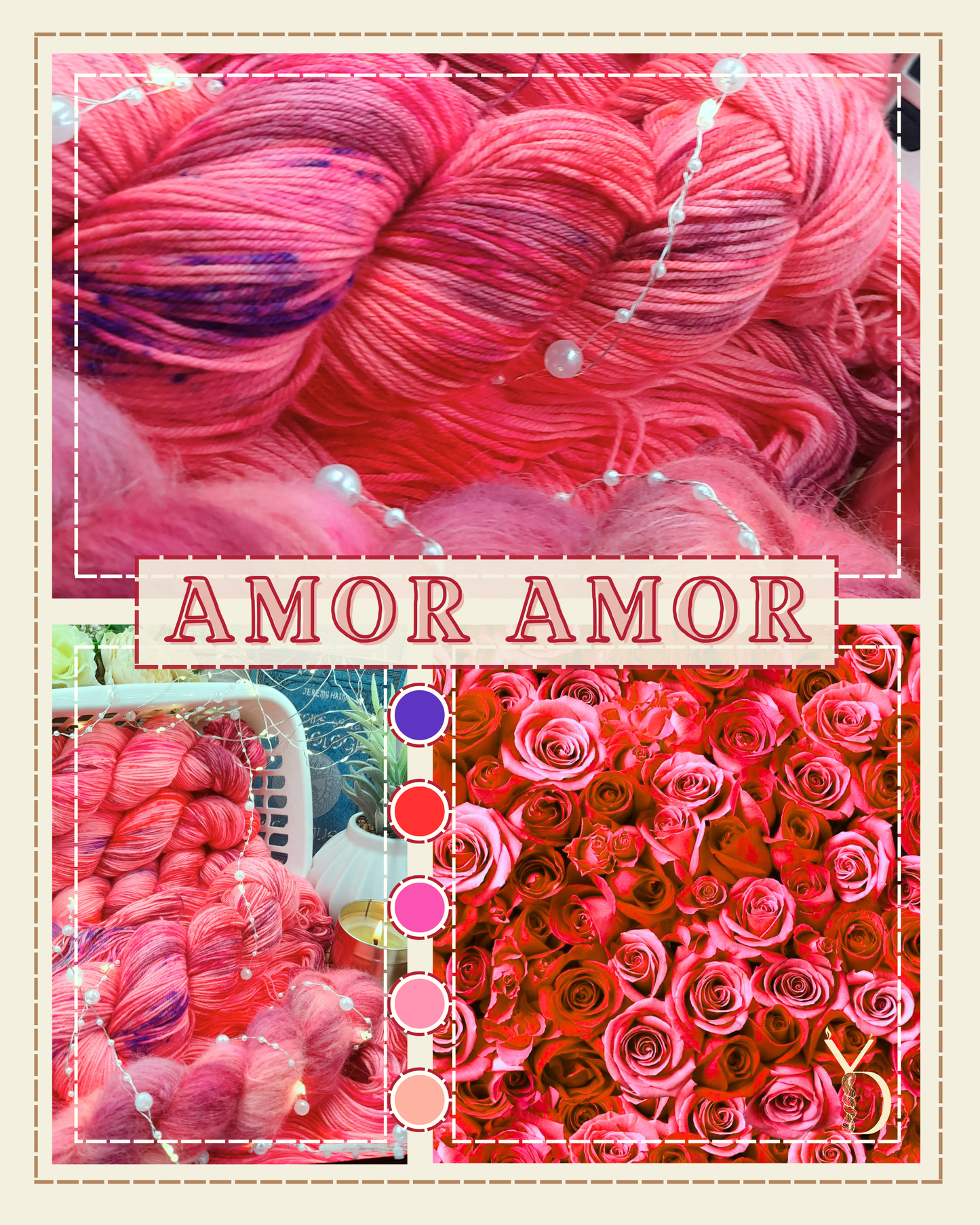 Amor Amor - 100g - Fingering - Écheveaux de laine teints à la main.