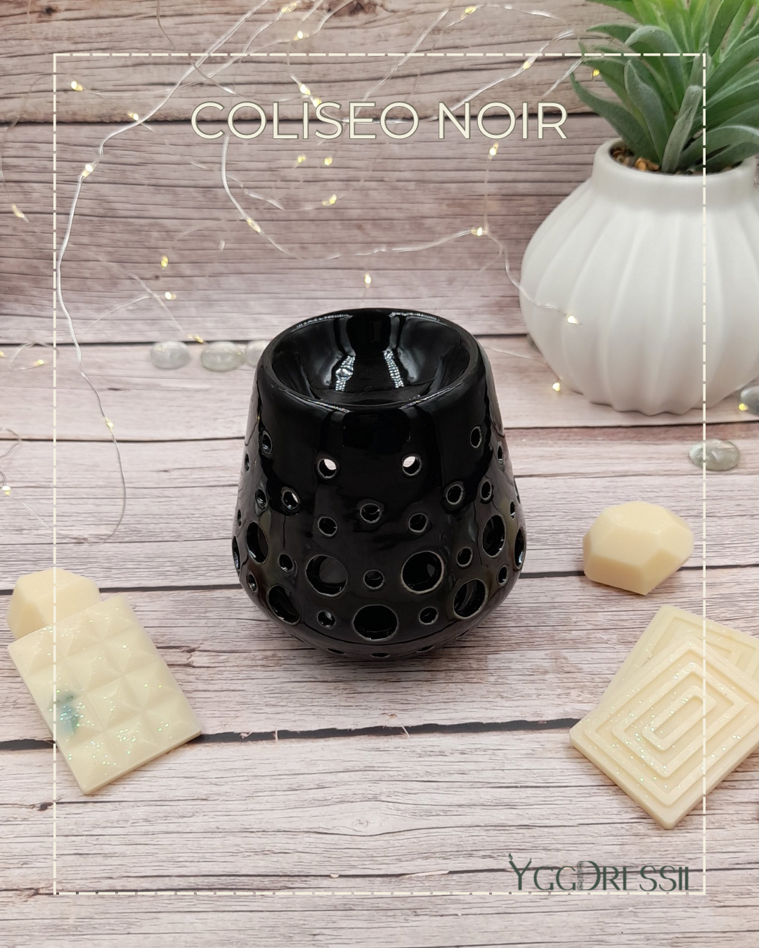 COLISEO NOIR: Brûleur à parfum en céramique