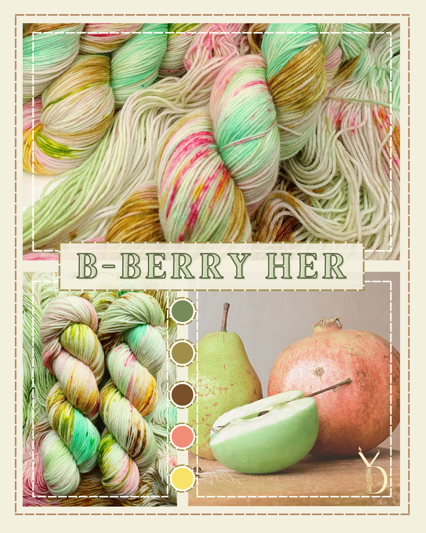 B-Berry Her - Écheveaux de laine teints à la main.