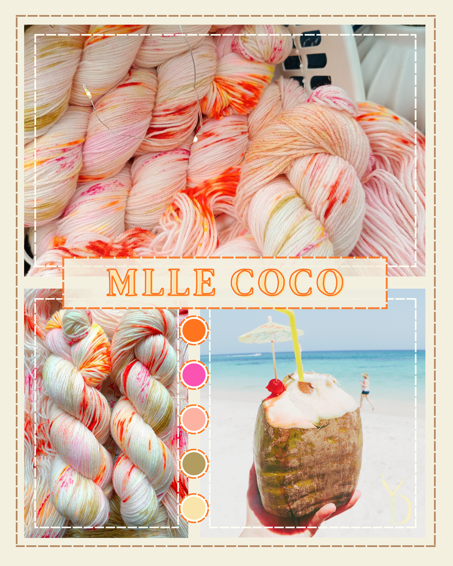 Mlle Coco - Écheveaux de laine teints à la main.