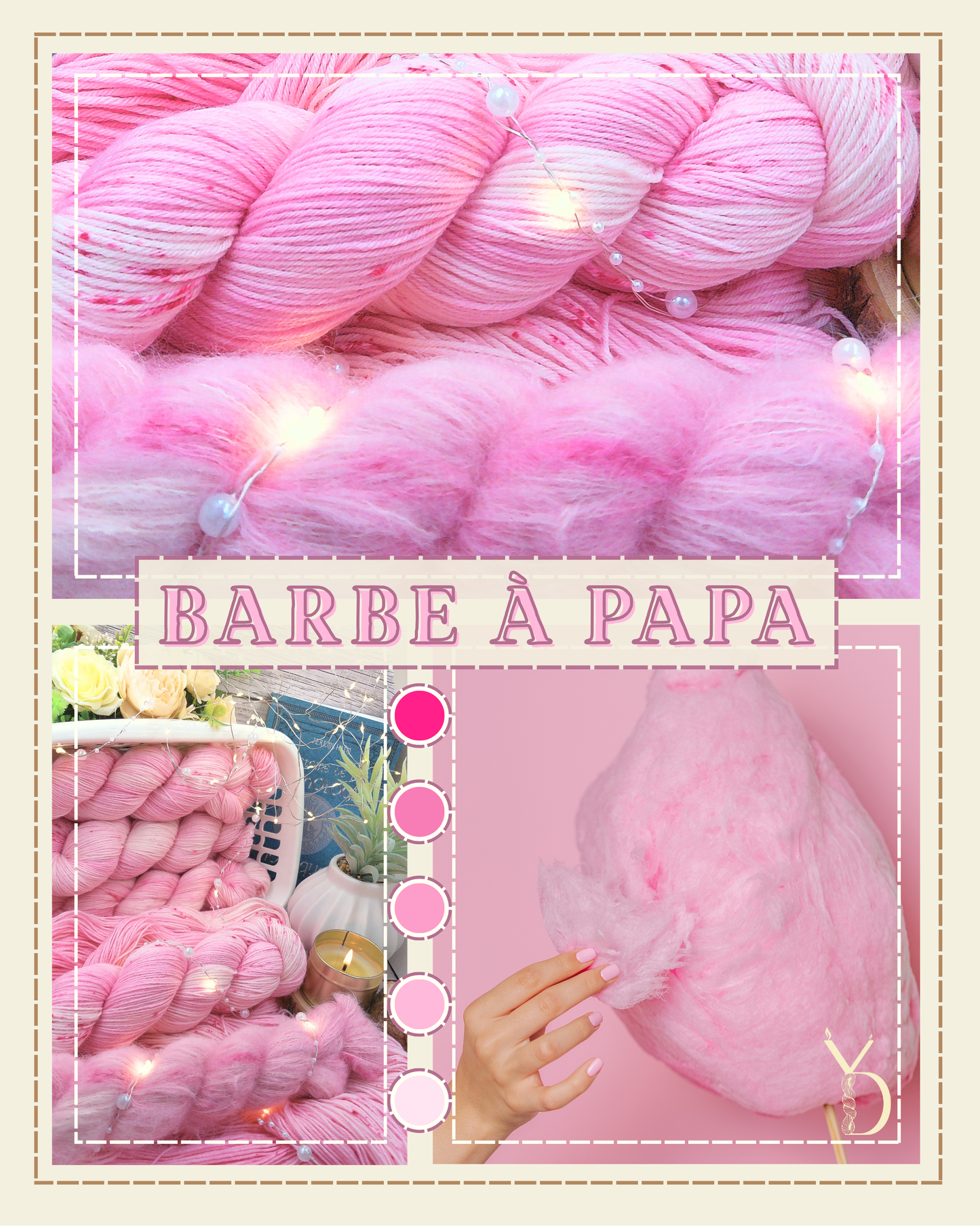 Barbe à papa - 100g - Fingering - Écheveaux de laine teints à la main.a