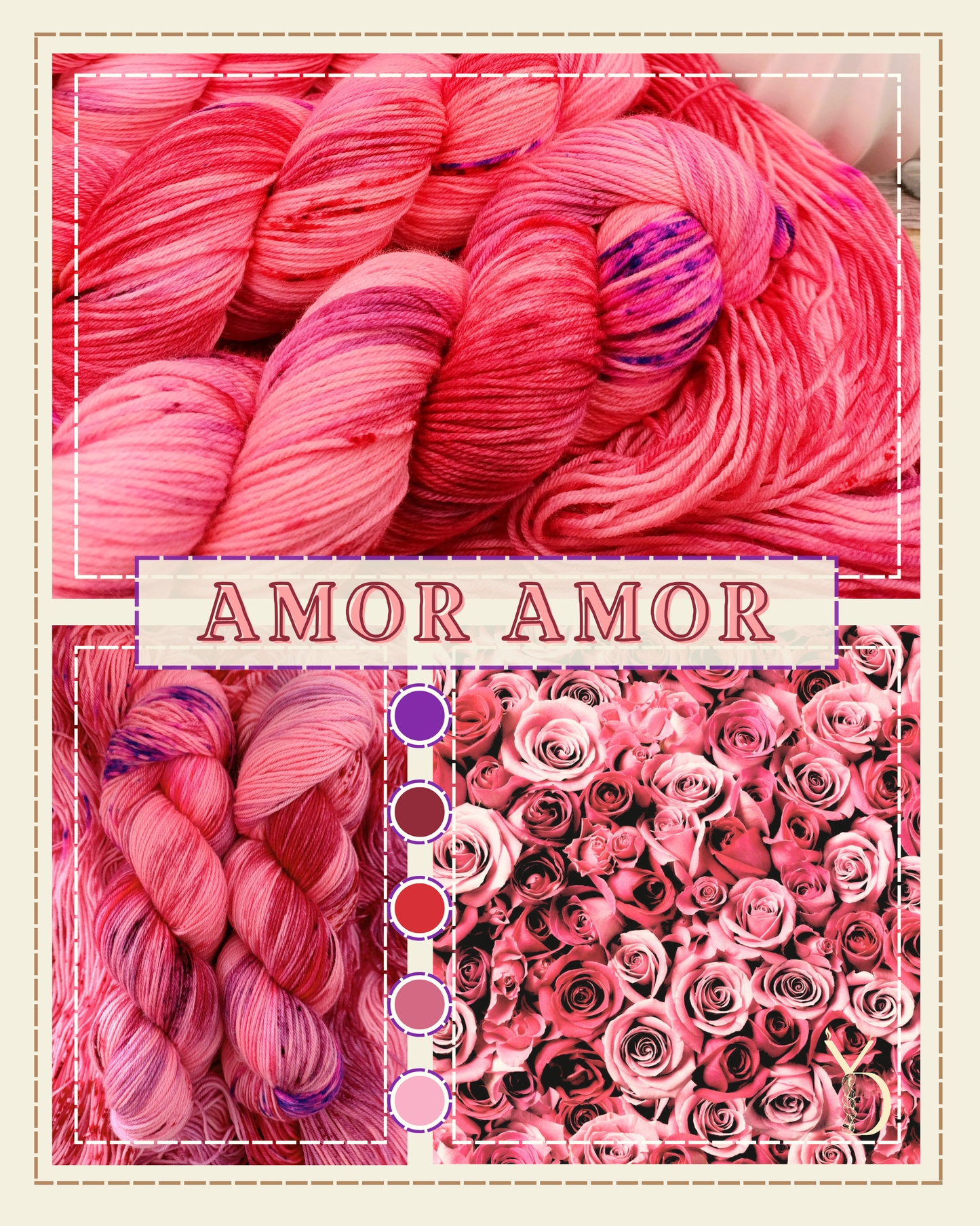 Amor amor - Écheveaux de laine teints à la main.