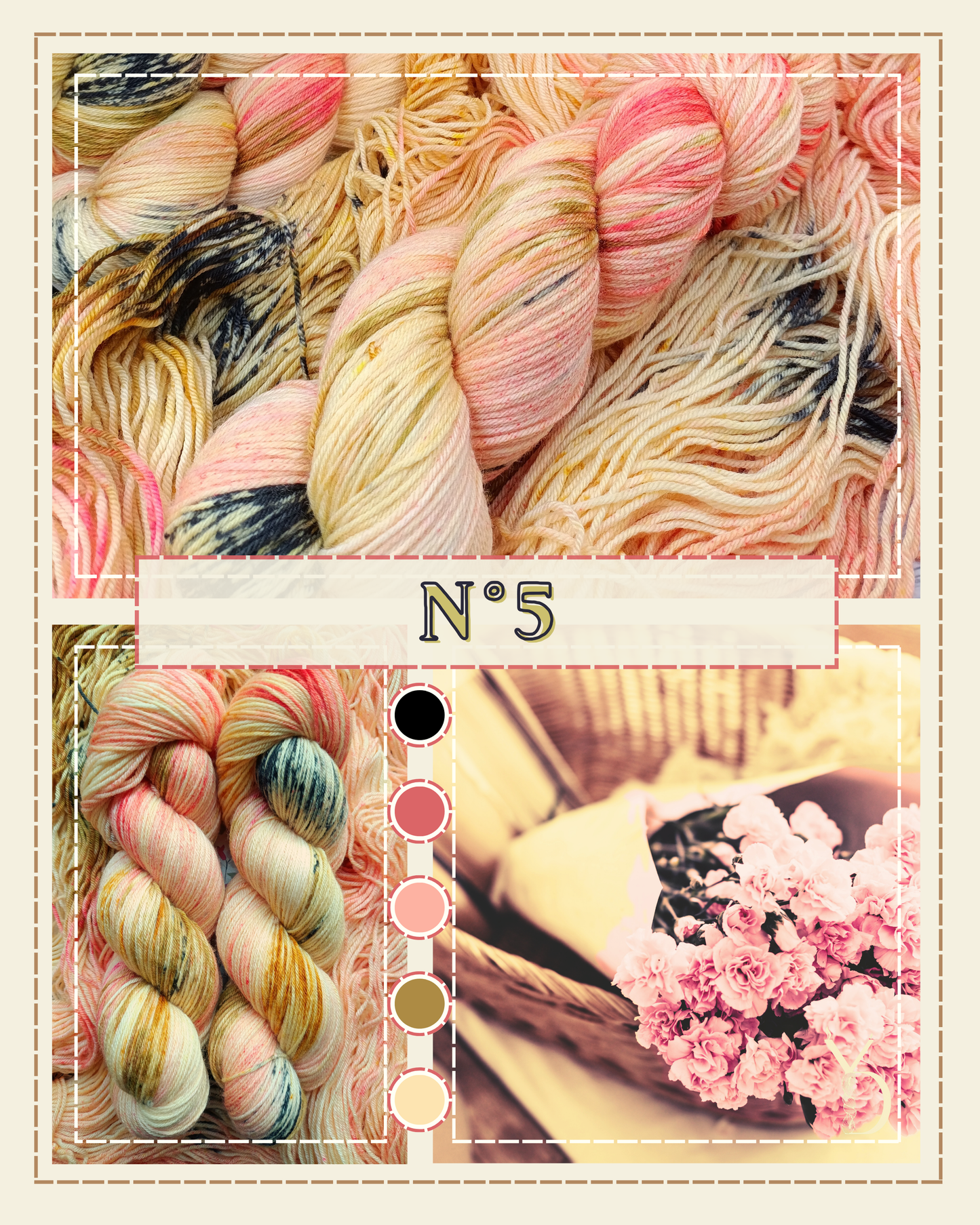 Coffret parfum: 2 écheveaux de laine teint à la main - 1 bougie - petits goodies