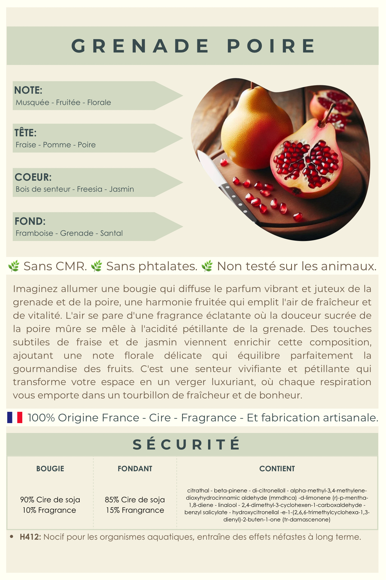 Fondants à l’unité - Grenade poire