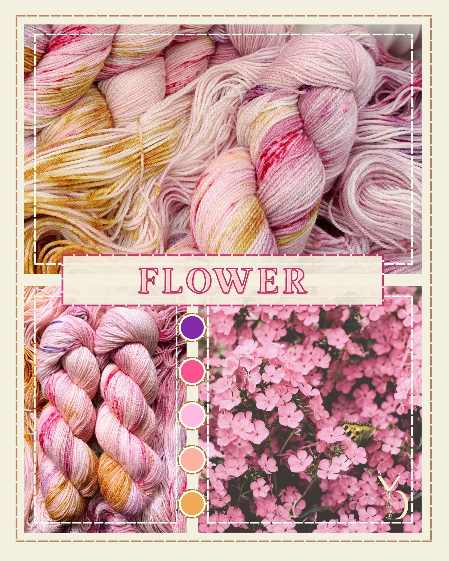 Coffret parfum: 2 écheveaux de laine teint à la main - 1 bougie - petits goodies