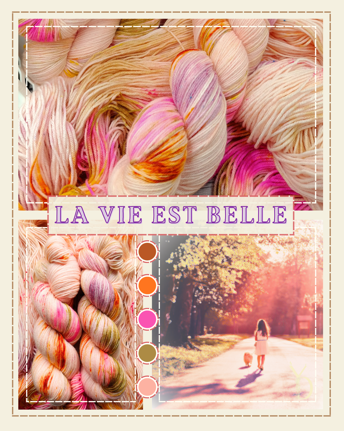 Coffret parfum: 2 écheveaux de laine teint à la main - 1 bougie - petits goodies