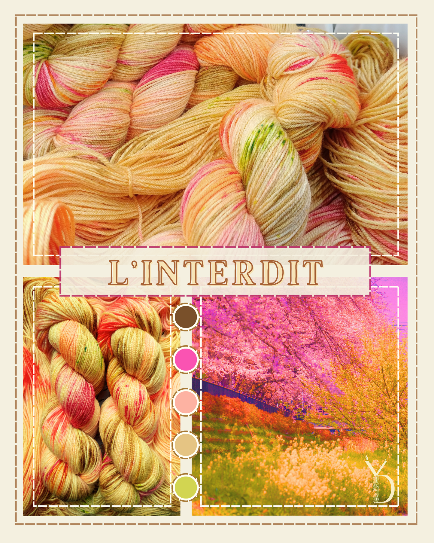 Coffret parfum: 2 écheveaux de laine teint à la main - 1 bougie - petits goodies