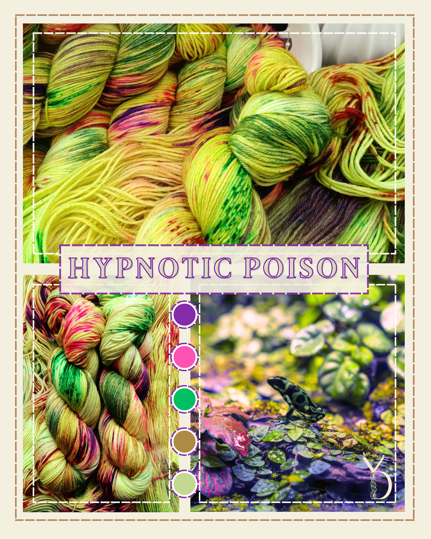 Hypnotic Poison - Écheveaux de laine teints à la main.