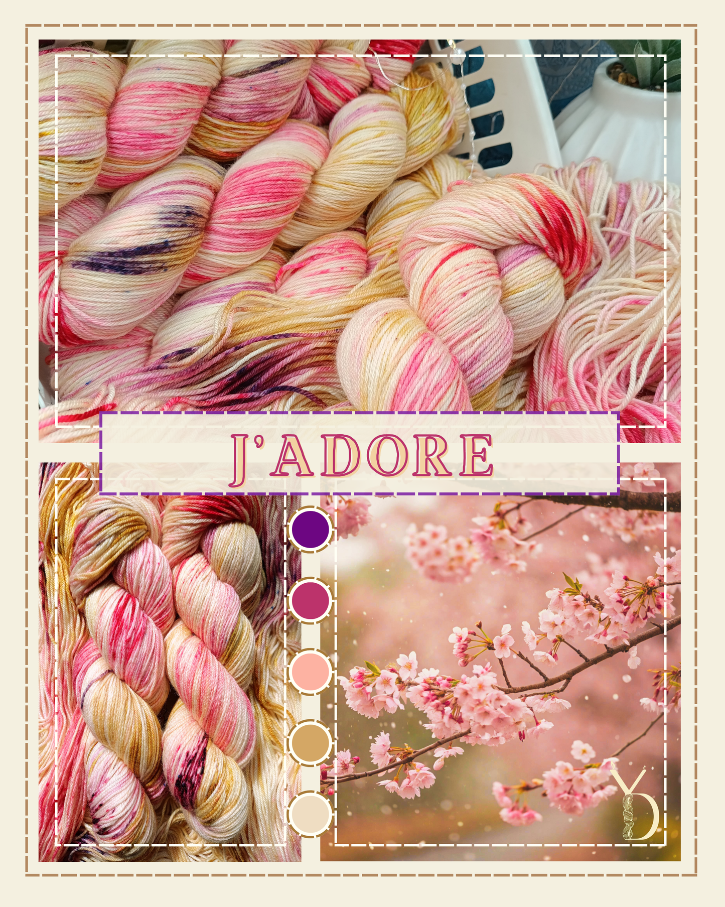 Coffret parfum: 2 écheveaux de laine teint à la main - 1 bougie - petits goodies