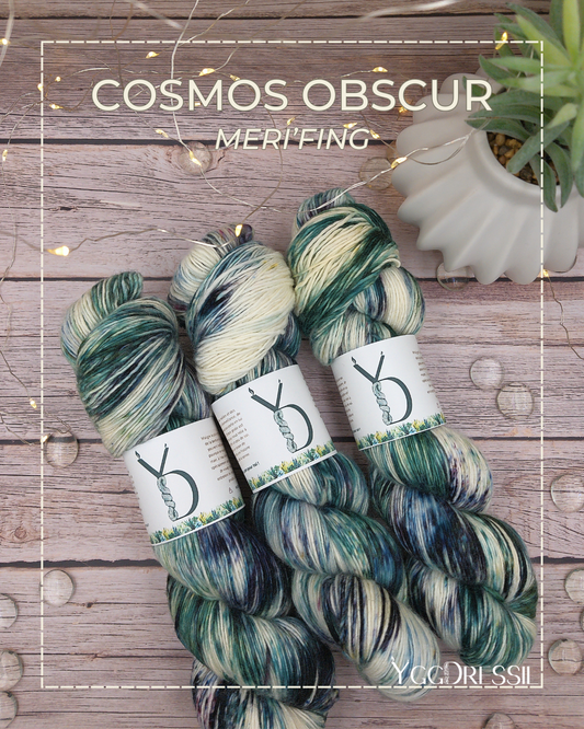 Cosmos obscur - 100g - Fingering - Méri’Fing - Écheveaux de laine teints à la main.