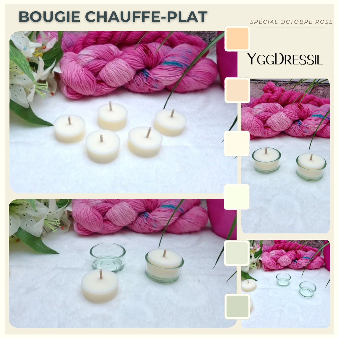 Bougies chauffe-plat, sans odeur.