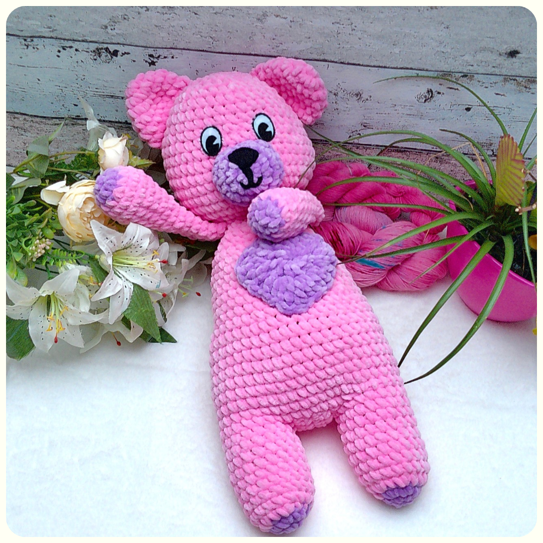 Gros nounours - Rose - Bleu