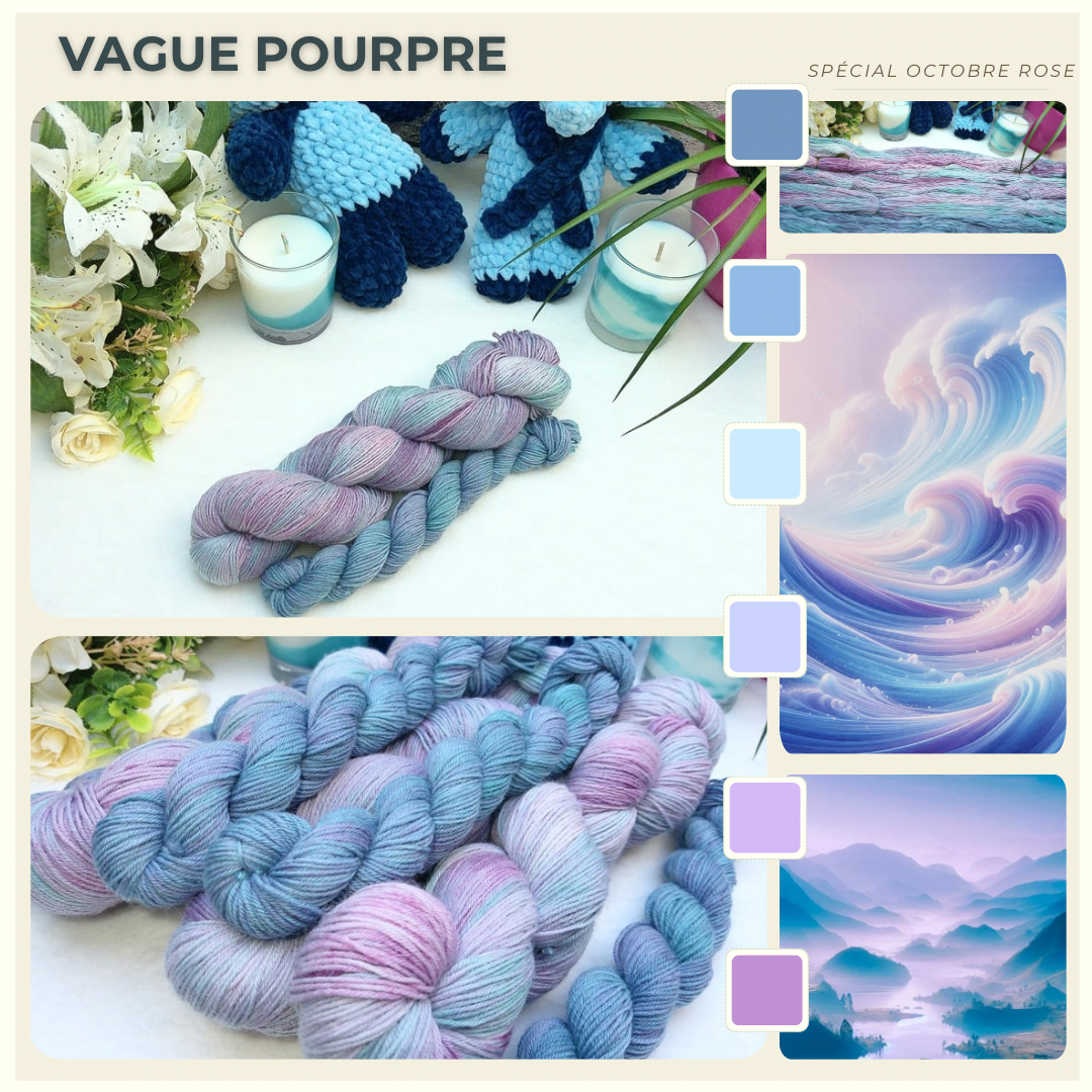 Vague pourpre - (100g + 20g) - (75% mérinos - 25% nylon)