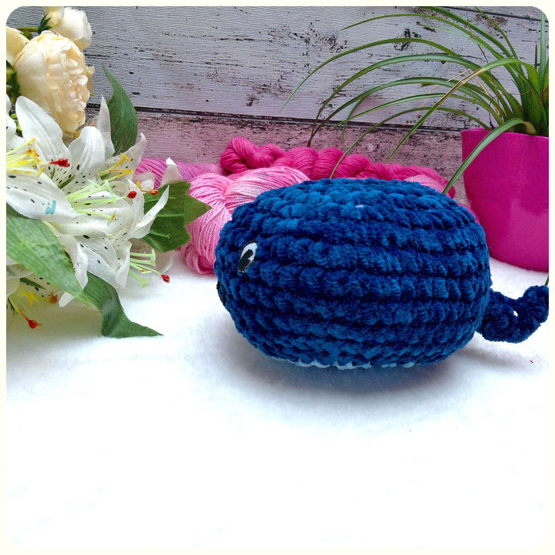 Mini baleine - Rose - Bleu