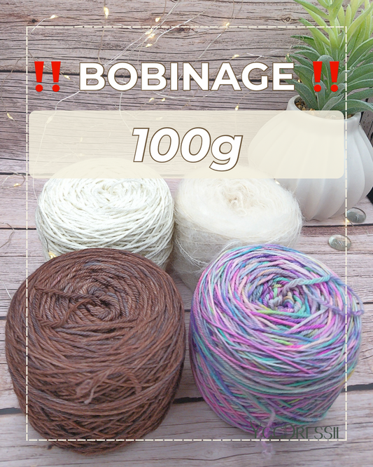 ⚜️ Bobinage: 100g: écheveaux de laine teints à la main