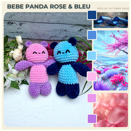 Petit panda - Rose - Bleu