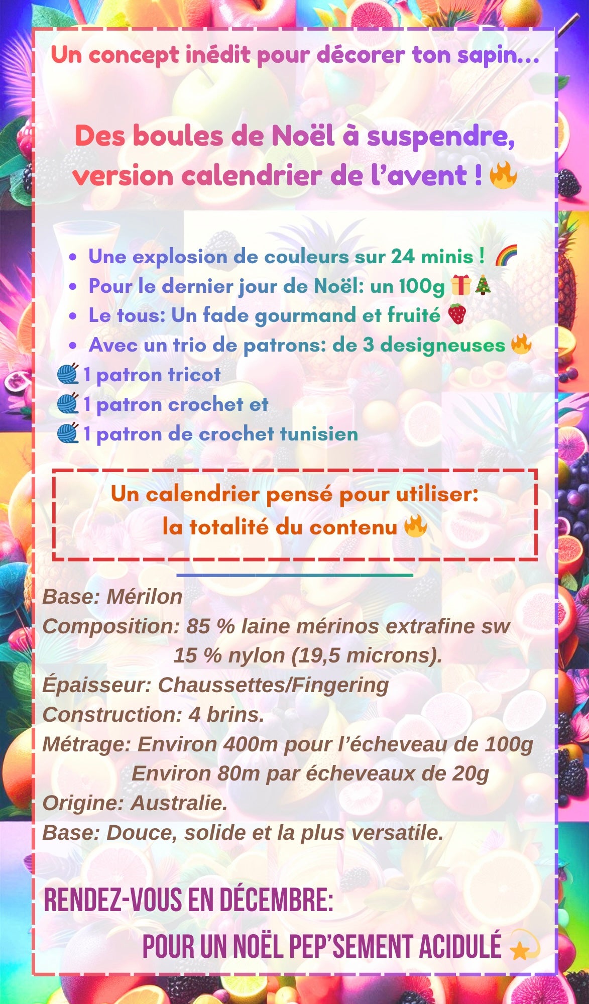Calendrier 2026: Tutti-Frutti Acidulée: Disponible le 1er Mars
