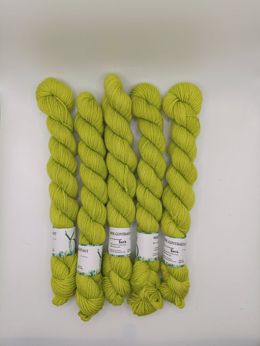 Mini contrastant 20G - Base: Sock - Écheveaux de laine teints à la main.